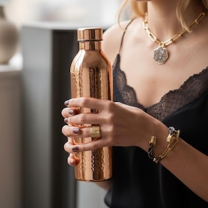 Botella de agua de cobre personalizada: regalo con mensaje de amor, recuerdo de aniversario