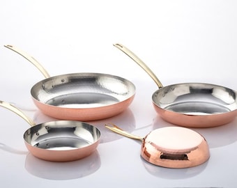 Handcrafted Copper Frying Pan, French inspired design