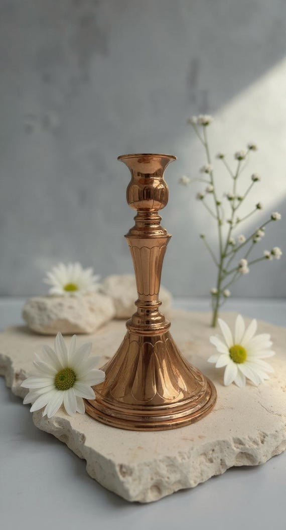 ヴィンテージ風銅製キャンドルスタンド - Etsy 日本