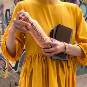 Handcrafted Hammered Copper Water Bottle, Reusable 1000ml for Dad image 5