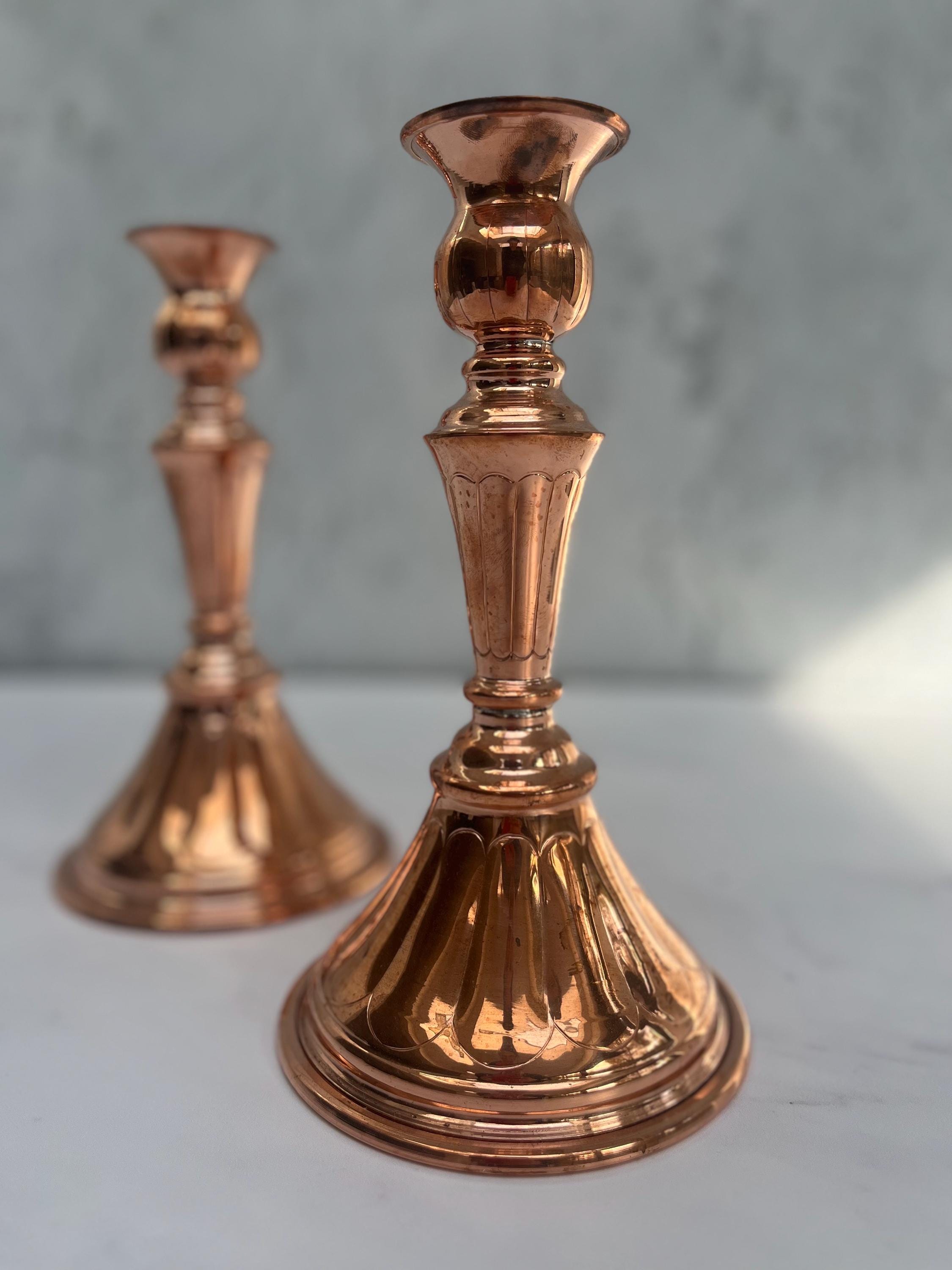 ヴィンテージ風銅製キャンドルスタンド - Etsy 日本
