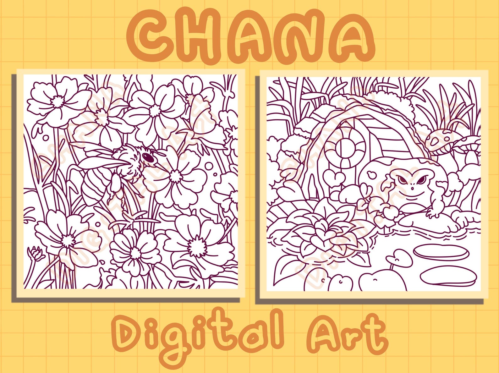 Cute Animals Digital Coloring Pages for Kids and Adults - Etsy
