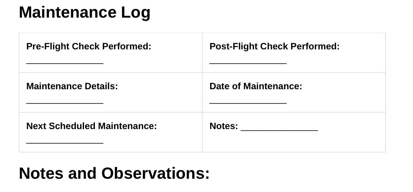 Drone Flight Logbook | FAA Part-107 Log Sheet | UAV Pilot Log | Drone ...