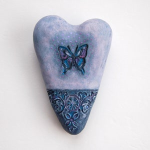 Butterflies In My Heart hand-sculpted, handpainted decorative wall accent for Valentine's Day or year around. Sue Thomson Livingstone Studio image 1