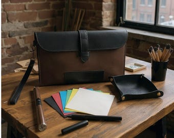 Leather Manifestation Kit: Intention Bag with Burn Paper & E-Lighter