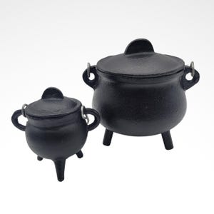 Mini Cauldron Plain Cast Iron Cauldron with Lid | 3.5&quot; & 6&quot; IN STOCK | Ships from Texas
