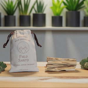 Palo Santo Sticks: Nachhaltig geernteter natürlicher Weihrauch (2 Unzen Beutel, 8-10 Sticks)