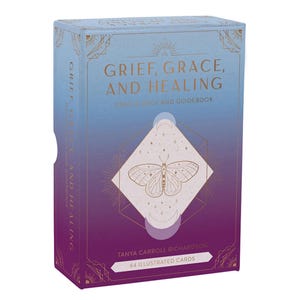 Deuil, grâce et guérison : cartes et guide | Journal de guérison | Papier gravé | Invites de 90 jours | Trouvez la force intérieure | Cérémonie du lâcher-prise