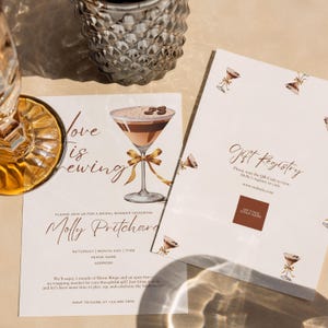 Love is Brewing Bridal Shower Invitation Template | Espresso Martini Design | Bridal Shower Theme