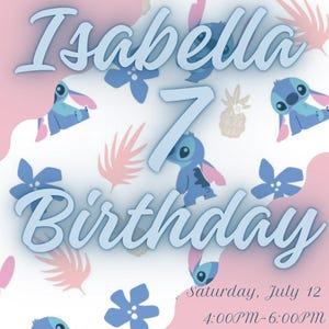 Stitch Birthday Party Invitation