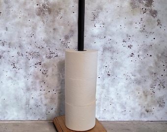 Toilet roll holder made from reclaimed wood and water pipes, handmade, wood, toilet paper holder, bathroom, toilet paper holder, industrial