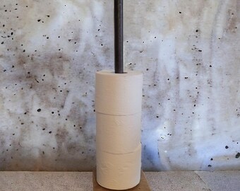 Toilet roll holder made from reclaimed wood and water pipes, handmade, wood, toilet paper holder, bathroom, toilet paper holder, industrial