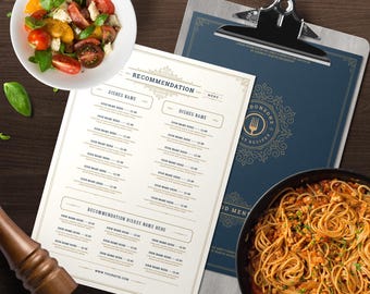 Restaurant Menu Template, Luxury Ornament Logo (Digital Files)