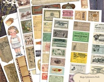 Mega Ephemera Pack: Vintage Graphics for Junk Journals (Digital Download)
