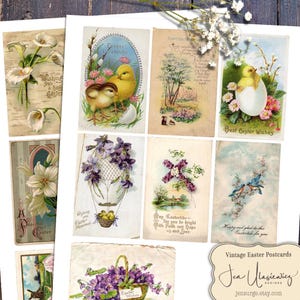 Vintage Osterkarten als digitale Collage zum basteln / Junk Journal / Scrapbook / Karten / Clipart / Mixed Media