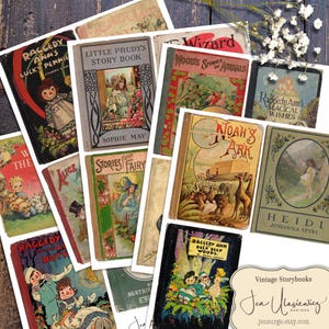 Vintage Storybooks digitale Collage Druckvorlage zum basteln / Junk Journal / Scrapbook / Sammelalbum / Karten / Clipart / Mixed Media