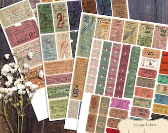 Vintage Ticket Clipart: Printable Ephemera for Junk Journals (Digital Download)