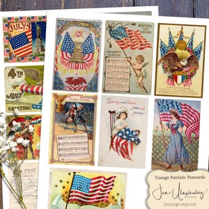Vintage Landsmann Postkarten digital Bastelbogen zum basteln / Junk Journal / Scrapbook / Karten / Clip Art / Altered Art / Mixed Media