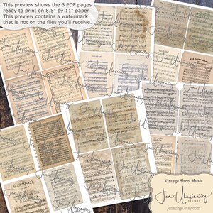 Vintage Sheet Music Digital Collage: Junk Journal Ephemera (Digital Download) image 2