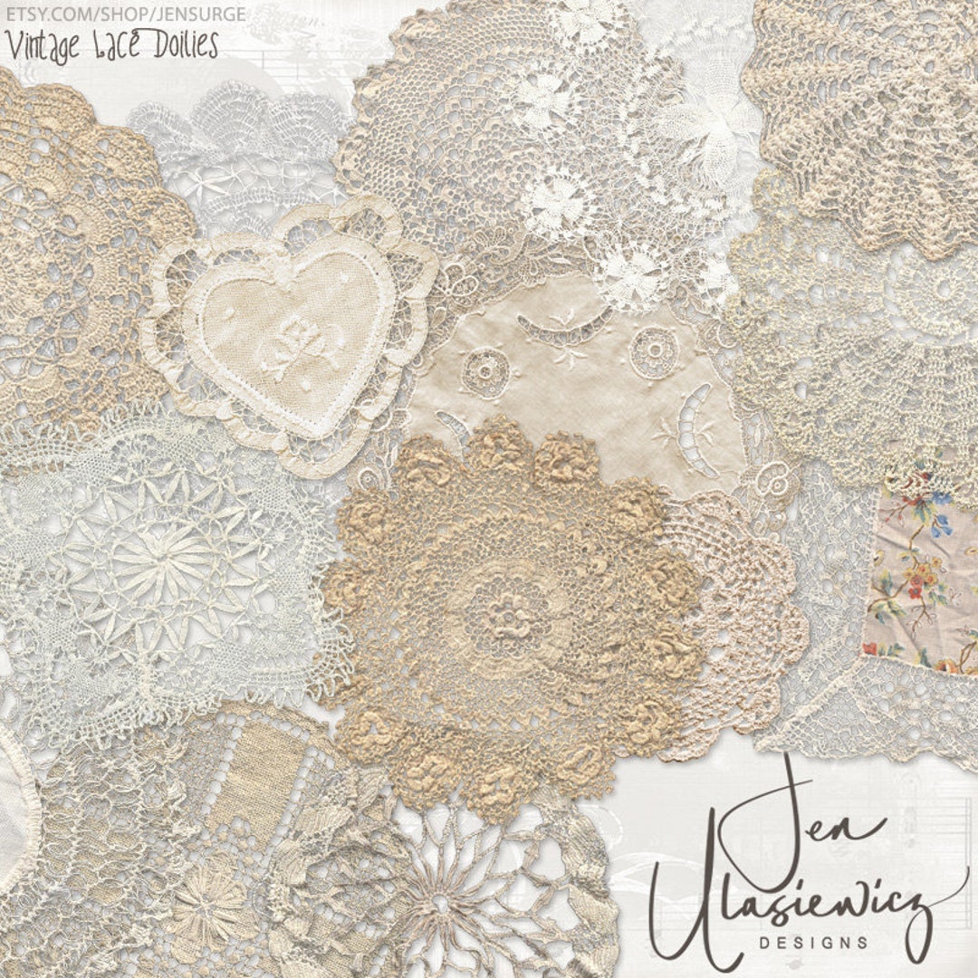 Vintage Lace Doilies Instant Download, Printable, Digital Collage ...