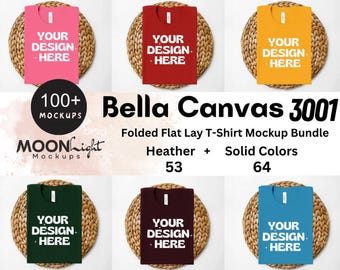 Bella Canvas 3001 T-shirtmodel, platliggend gestileerd (digitale download)