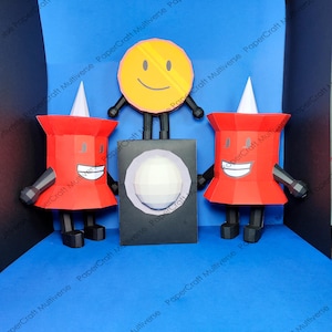 Paper Stack Bfb Mega Papercraft Pack – BFDI & HTF Characters, 7 DIY Printable Pdf ...
