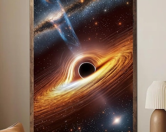 Black Hole In Space Poster Unframed, Science Astronomy Print, Cosmic Galaxy Wall Art, Aesthetic Space Decor Gift