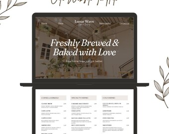 Cafe Website Template: Canva Landing Page Design