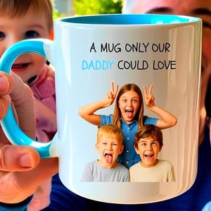 Personalized Father's Day Photo Coffee Mug, Custom Text Anniversary Gift for Him, Customizable Picture Cup, Dad Present, Unique Birthday Mug
