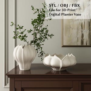 Digital STL File Planter  – 3D Printable Pot for Plants – Digital Download Vase