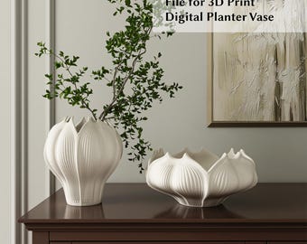 Digital STL File Planter  – 3D Printable Pot for Plants – Digital Download Vase
