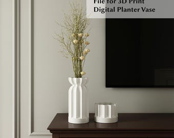 Digital STL File Planter  – 3D Printable Pot for Plants – Digital Download Vase