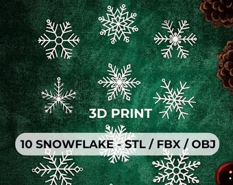 Snowflakes STL Pack | Christmas 3D Print | Christmas Tree Ornament 3D Model | Winter Decor |  Ornament | 3D Print | Christmas