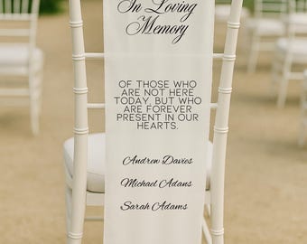 Reserved Wedding Seat Sign