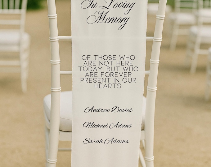 Reserved Wedding Seat Sign