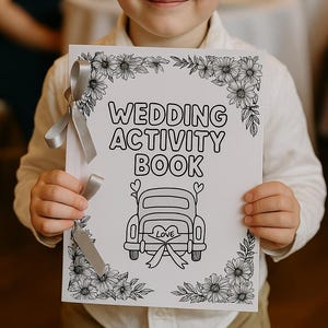 Printable Kids Wedding Day Activity Book - 18 Fun Games & Puzzles | Digital PDF for Printing| Wedding colouring book