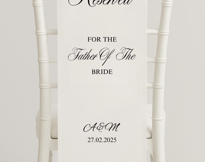 Reserved Wedding Seat Sign