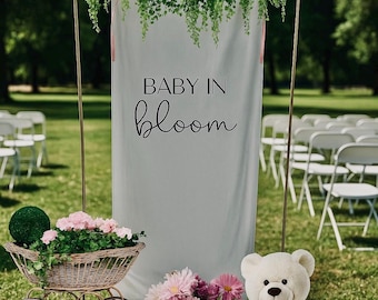 Baby in Bloom Fabric Baby Shower Banner Sign