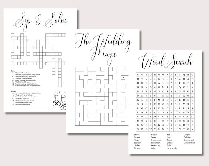 Personalised Wedding Game Set – B&W