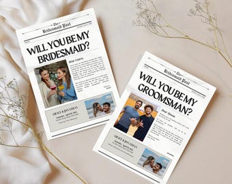 Bridesmaid/Groomsmen Proposal Newspaper - Digital Template