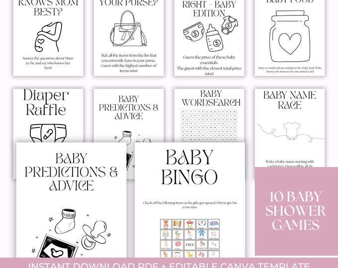 Baby Shower Game Bundle