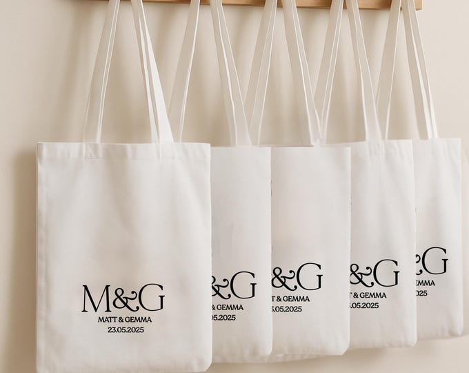 Personalised Wedding Favour Tote Bags | Wedding Welcome Tote | wedding gift bag