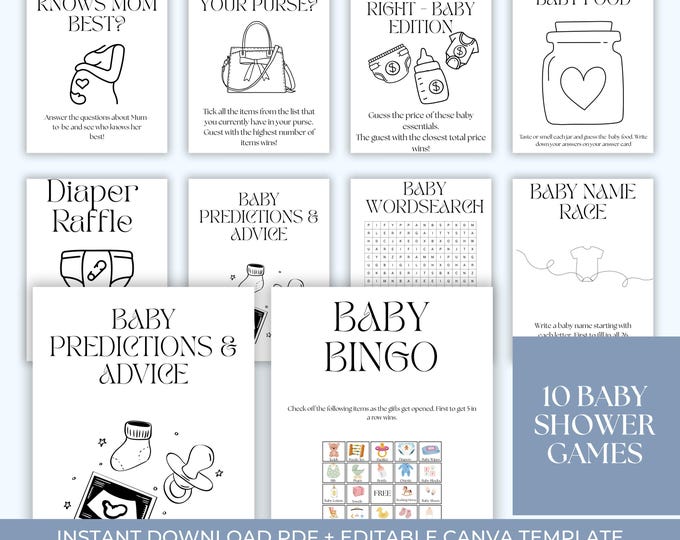 Baby Shower Game Bundle