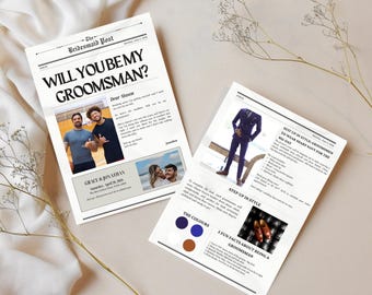 Groomsman/Bridesmaid Proposal Newspaper - Digital Template