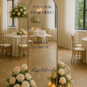 Wedding Mirror Sticker Decal – You Look Incredible /Welcome to Our Wedding – Removable Vinyl Sticker - wedding signage sticker