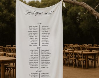 Personalised Fabric Wedding Seating Chart Sign