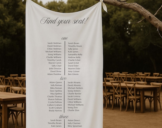 Personalised Fabric Wedding Seating Chart Sign