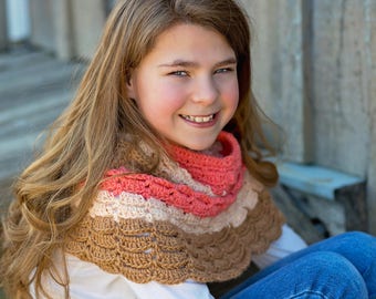 Crochet Pattern, Crochet Cowl Pattern, Crochet Scarf Pattern, Crochet Girl Scarf, Crochet Infinity Pattern, Neckwarmer ~ Frances Neck Warmer