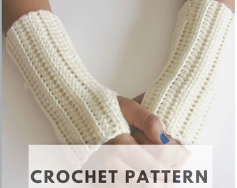 CROCHET PATTERN, Fingerless Glove, Arm Warmer, Texting Gloves