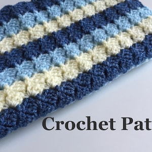 Crochet Baby Blanket Pattern Beginner Crochet Throw Easy Crochet Afghan - INSTANT DOWNLOAD